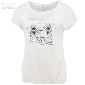 Basic bouson shirt opdruk - Off white